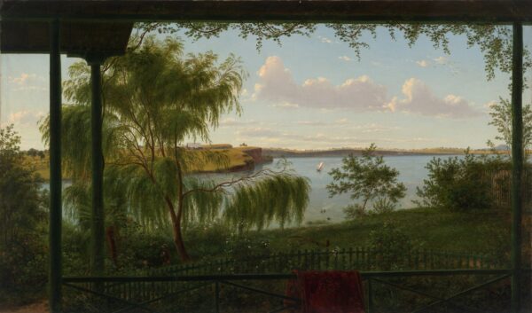 From the Verandah of Purrumbete - by Eugene von Guerard