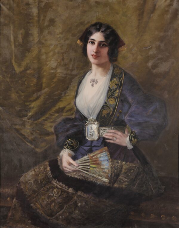 Sicilian woman in the traditional costume of Piana degli Albanesi - by Ettore De Maria Bergler