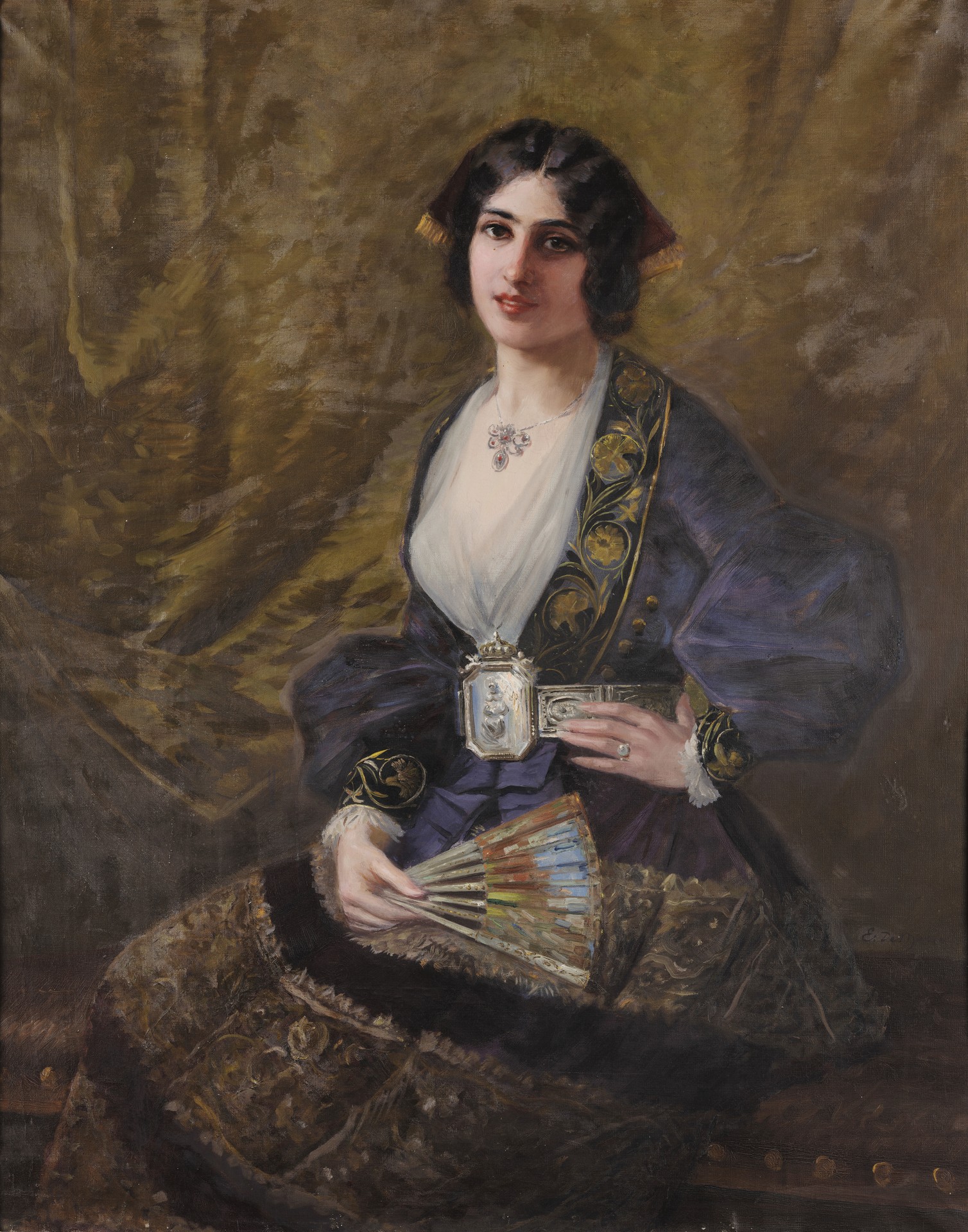 Sicilian woman in the traditional costume of Piana degli Albanesi - by Ettore De Maria Bergler