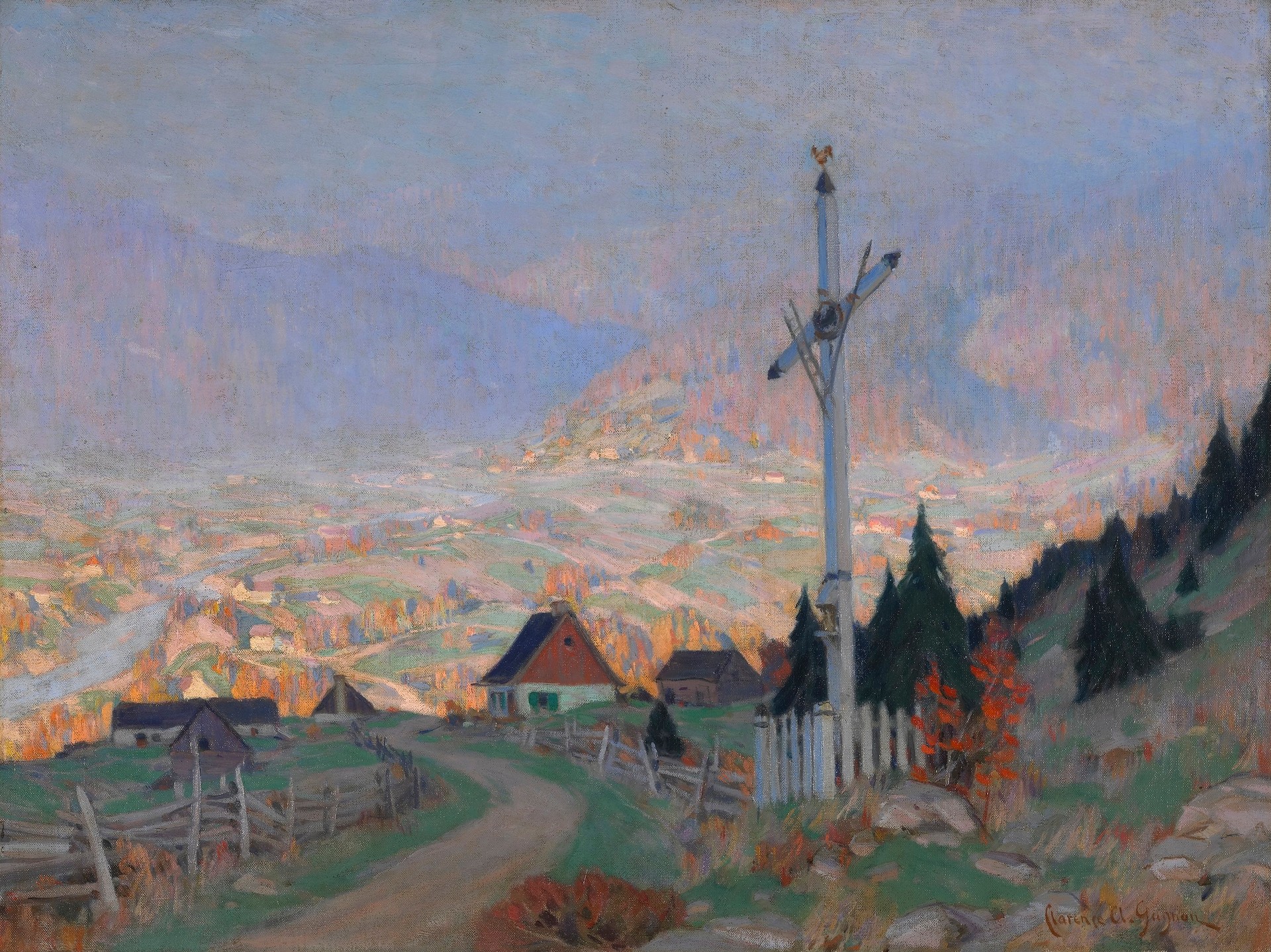 The Wayside Cross, Autumn - by Clarence Gagnon