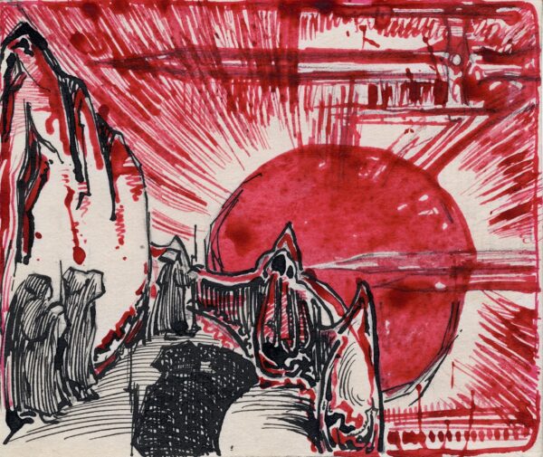 Drawing, Sun - by Rūdolfs Pērle