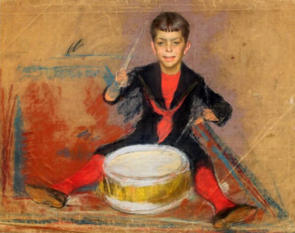 Estudo de Figura de Menino Tocando Tambor - by Rodolfo Amoedo