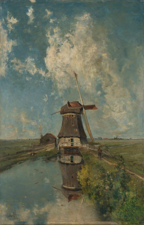 Een molen aan een poldervaart, bekend als ‘In de maand juli’ - by Paul Gabriël