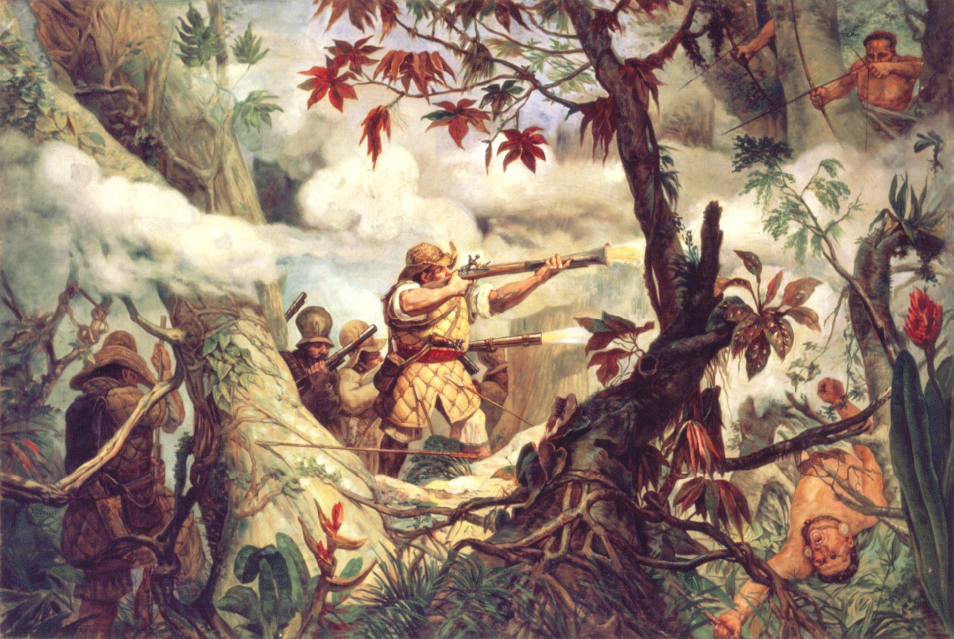 Combate de Botocudos em Mogi das Cruzes - by Oscar Pereira da Silva
