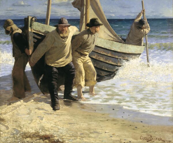 Launching the boat. Skagen - by Oscar Björck