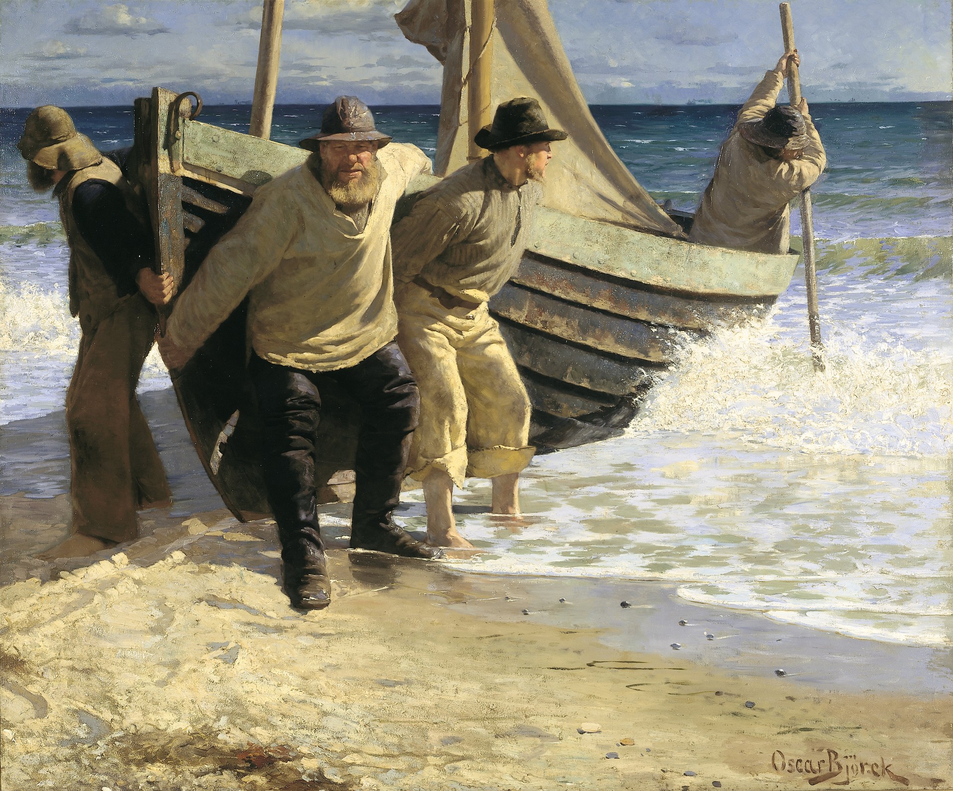 Launching the boat. Skagen - by Oscar Björck