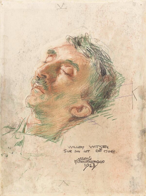 Willem Witsen op zijn doodsbed - by Martin Monnickendam