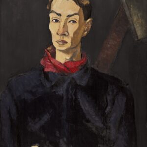 Self-Portrait with Red Neckerchief - by Jēkabs Kazaks