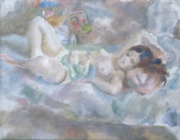 Resting Eliane (Eliane couché) - by Jules Pascin