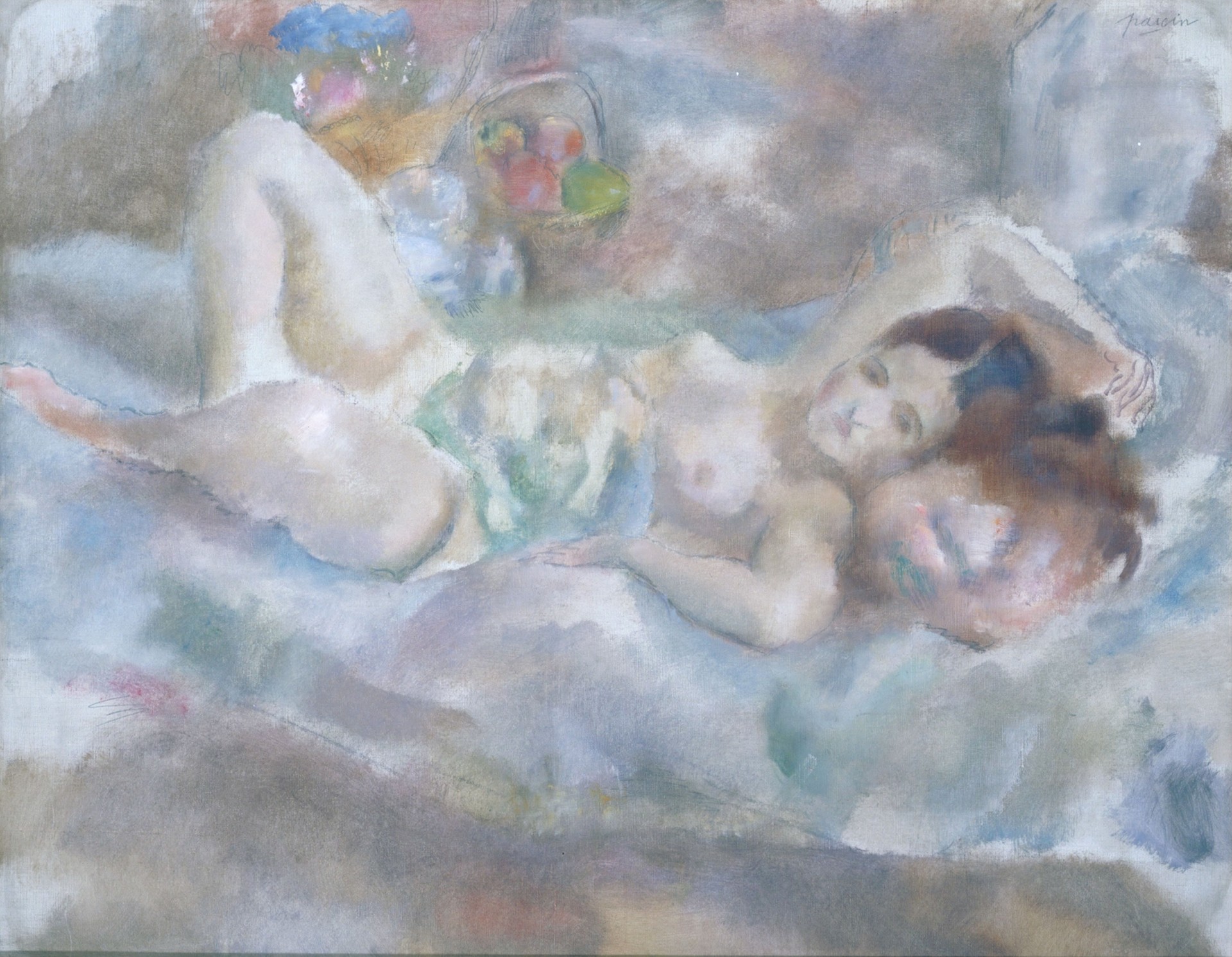 Resting Eliane (Eliane couché) - by Jules Pascin