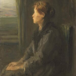 Vrouw aan een raam - by Jozef Israëls