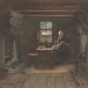 Boerenbinnenhuis - by Jozef Israëls