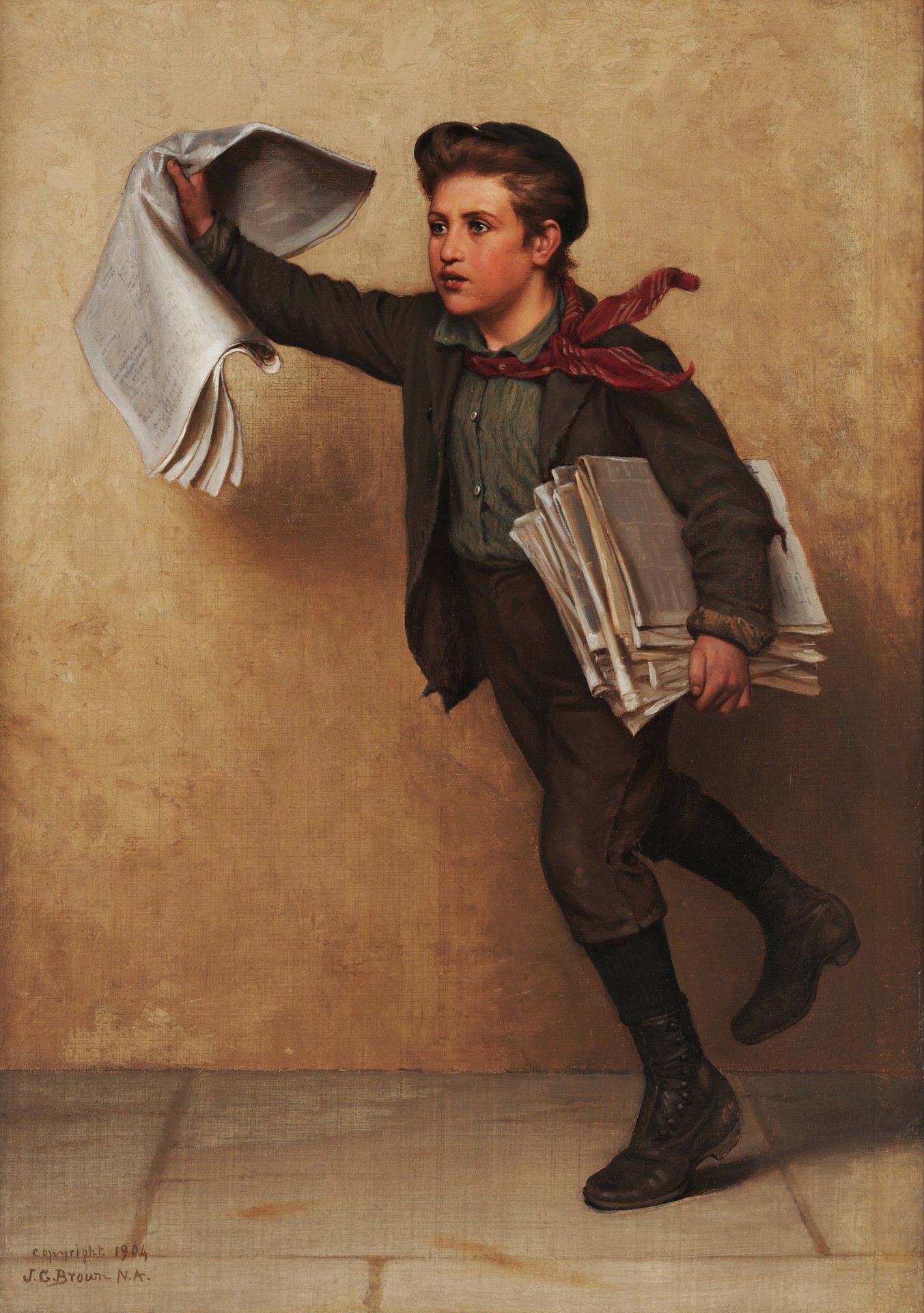Extra, Extra (The Paper Boy) - John George Brown
