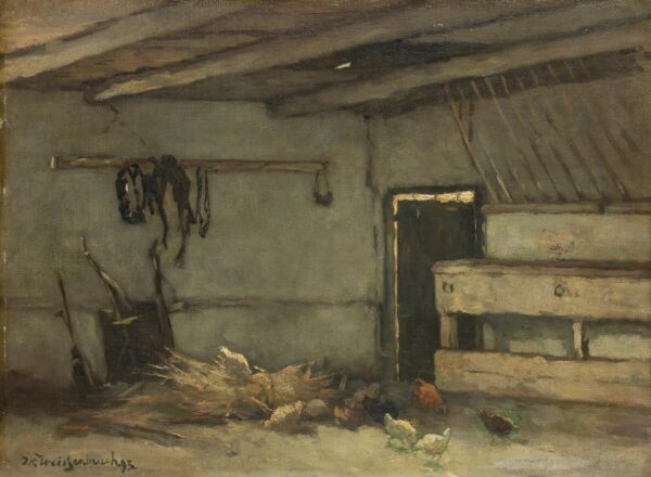 Stalinterieur - by Johan Hendrik Weissenbruch