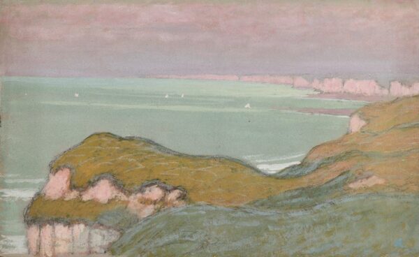 The Cliffs near Dieppe, the Saint-Nicolas Valley - by Jean-Francis Auburtin