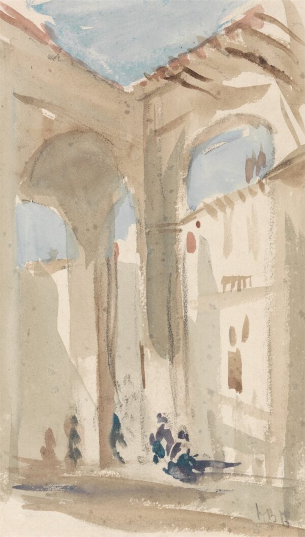 Figures in an Eastern Colonnade - by Hercules Brabazon Brabazon