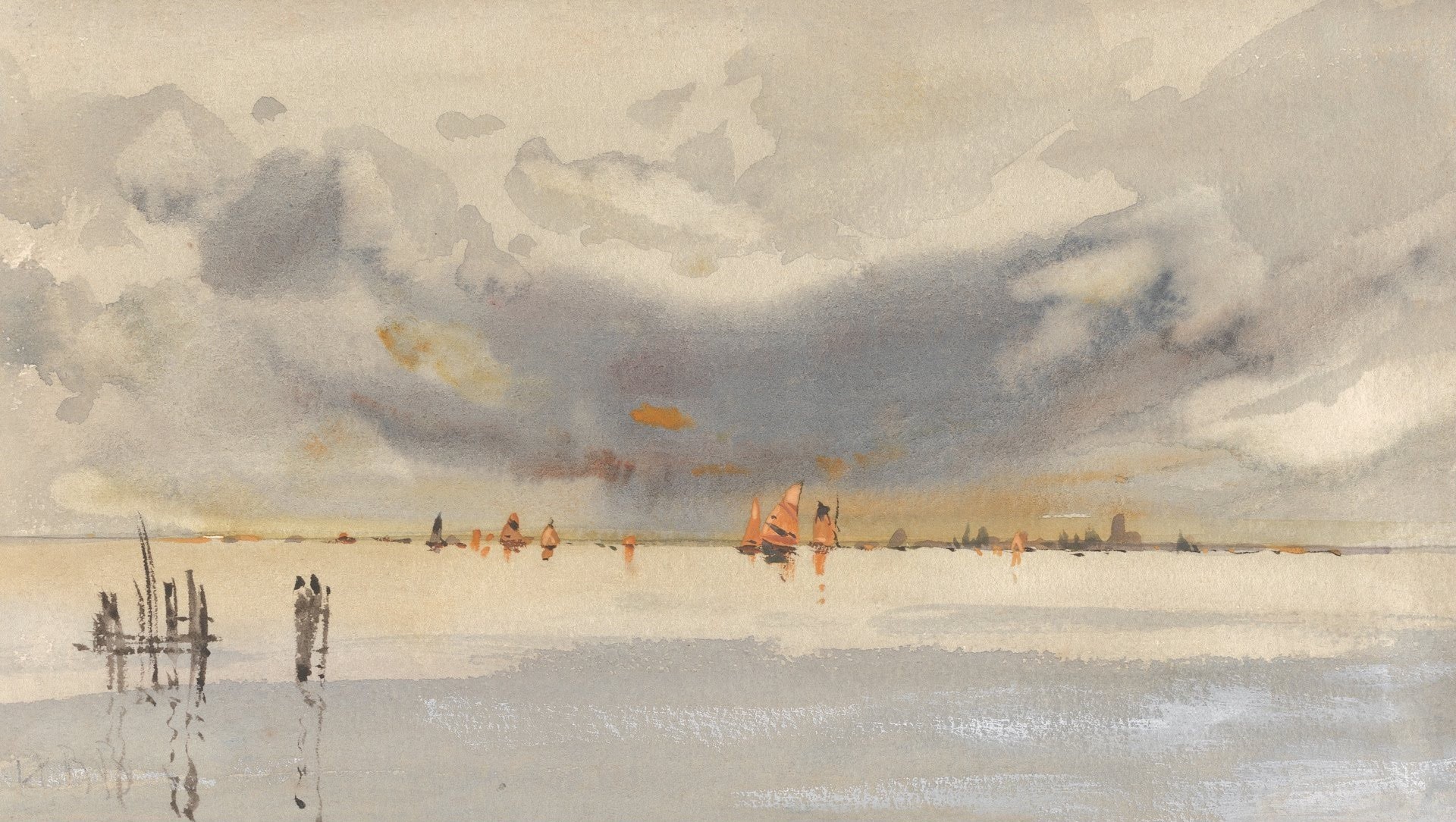 Evening on the Lagoon, Venice - Hercules Brabazon Brabazon
