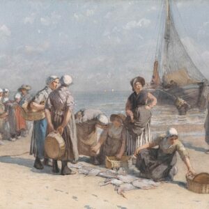 Vissersvrouwen op het Scheveningse strand - by Bernard Blommers