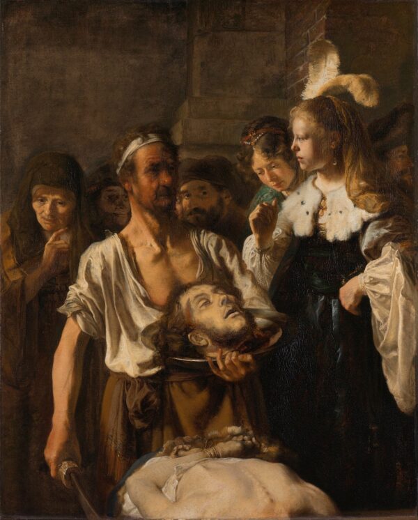 Salome ontvangt het hoofd van Johannes de Doper - by Rembrandt