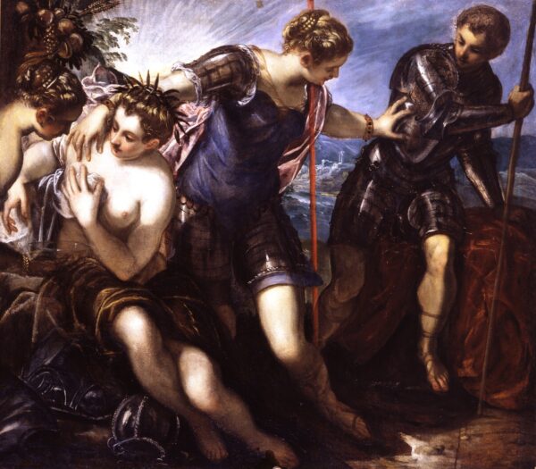 Pallas Athena drives away Mars - by Tintoretto