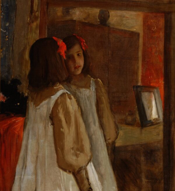 Alice in Mirror - by William Merritt Chase