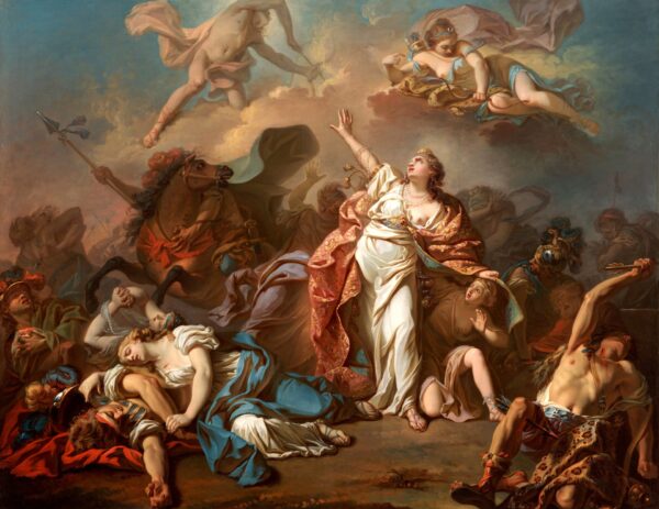 Apollo and Diana Attacking the Children of Niobe - by Jacques-Louis David