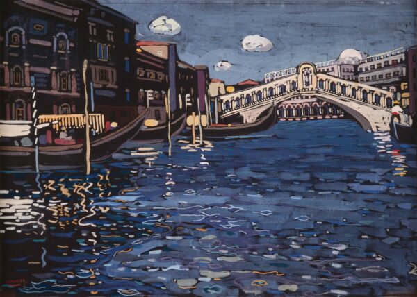 Erinnerung an Venedig 4 (Ponte Rialto) (Memory of Venice 4 (Rialto Bridge)) - by Wassily Kandinsky