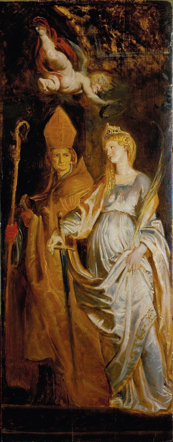 Saints Amandus and Walburga; Saints Catherine of Alexandria and Eligius - by Peter Paul Rubens