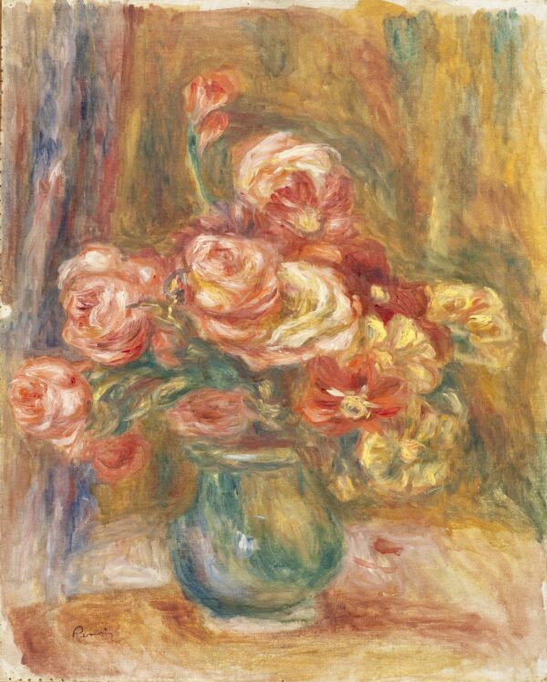 Vase of Roses - by Pierre-Auguste Renoir