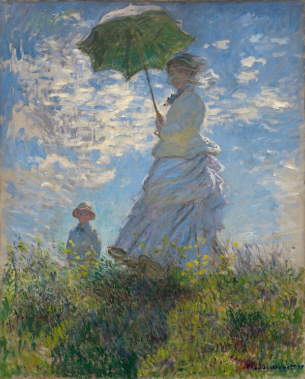 Woman with a Parasol - Madame Monet and Her Son - by Claude Monet