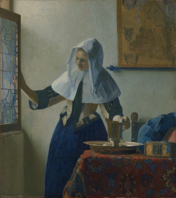 Young Woman with a Water Pitcher - by Johannes Vermeer