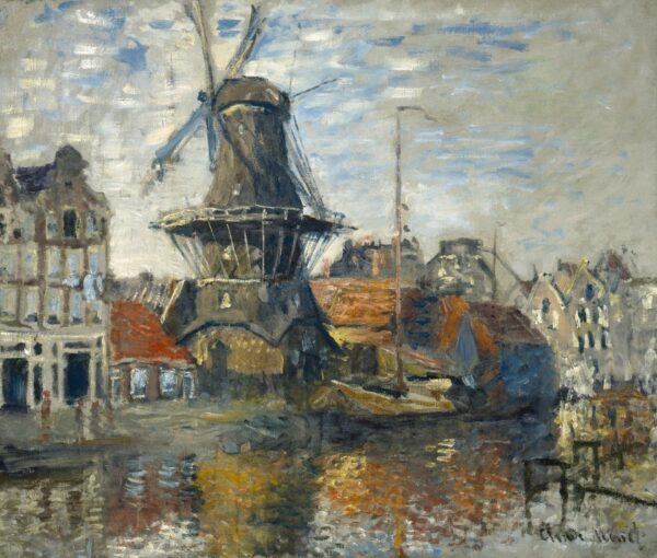 The Windmill on the Onbekende Gracht, Amsterdam - by Claude Monet