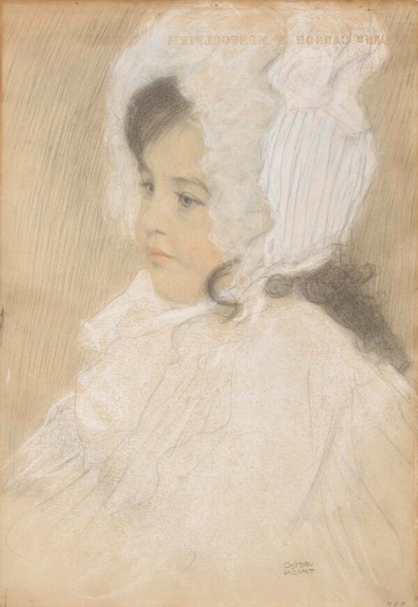 Portrait of a child (Marie Moll) - by Gustav Klimt