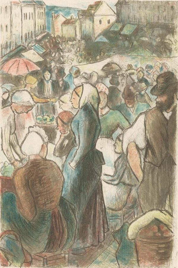 Markt in Gisors - by Camille Pissarro