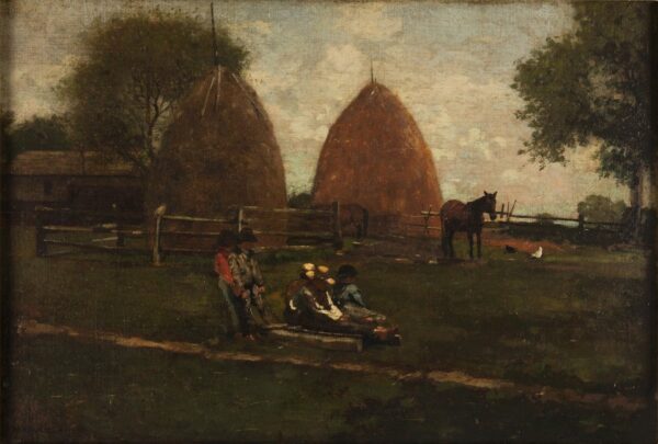 Haystacks and Children - by Winslow Homer