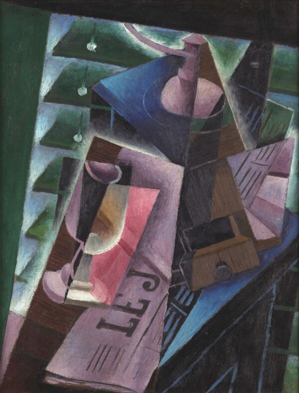 Coffee Grinder and Glass - by Juan Gris