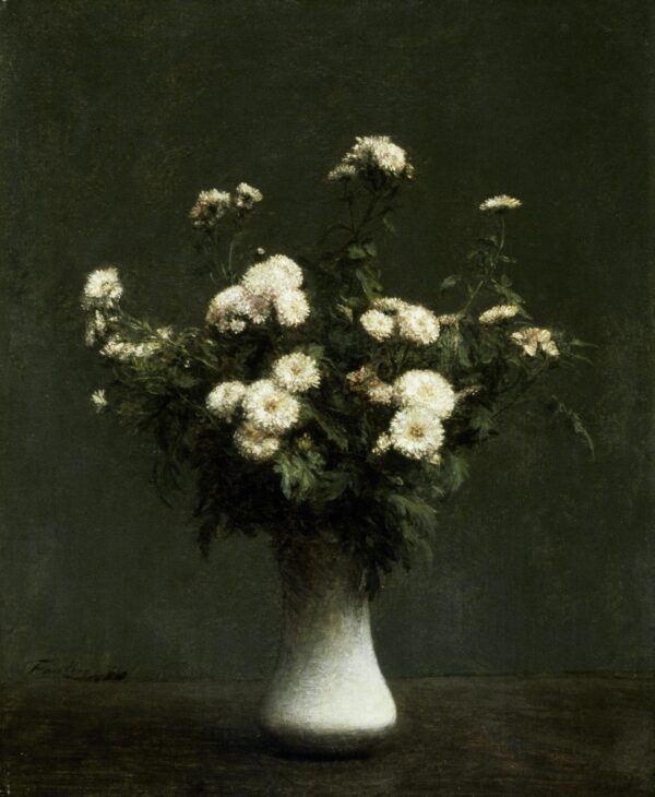 Vase of Chrysanthemums - by Henri Fantin-Latour