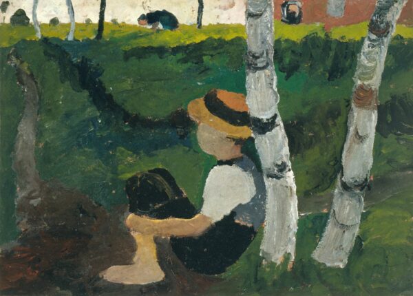 Boy on the Way under Birch Trees - by Paula Modersohn-Becker