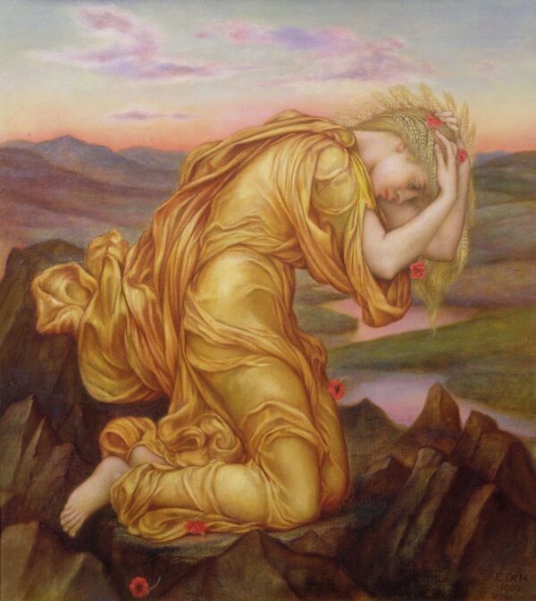 Demeter Mourning for Persephone - by Evelyn De Morgan