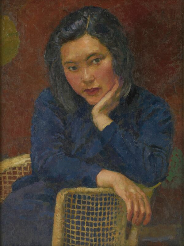Portrait of Xu's Wife, Liao Jingwen - by Xu Beihong