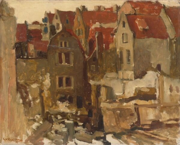 Afbraak van de Grand Bazar de la Bourse aan de Nieuwendijk te Amsterdam - by George Hendrik Breitner
