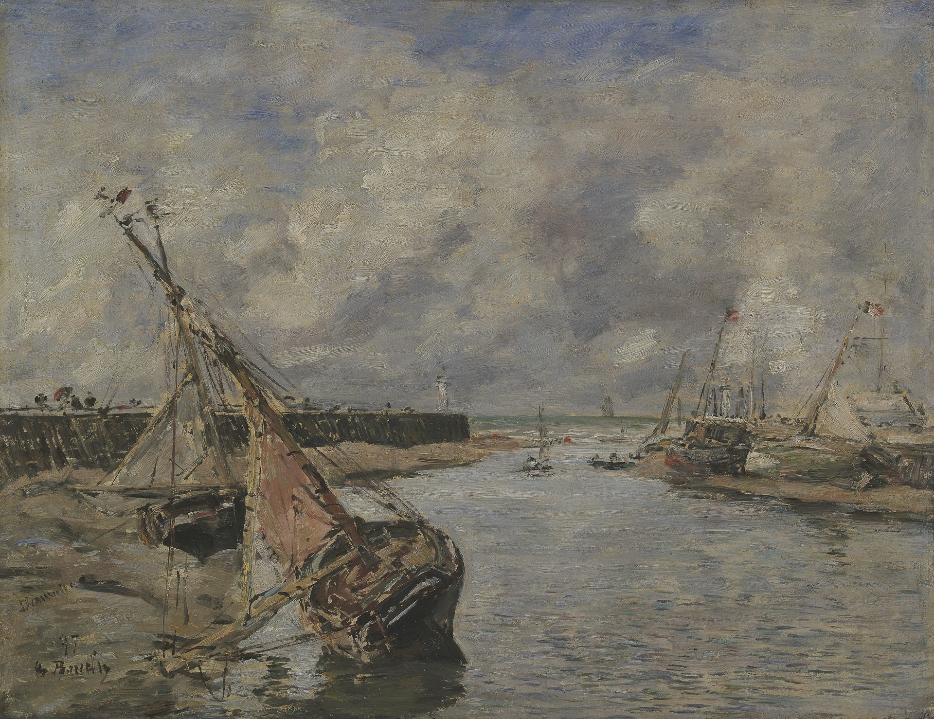 Trouville-Deauville – Low Tide - by Eugène Boudin